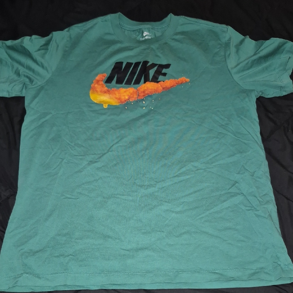Nike Men's Teal and Orange Graphic Tee